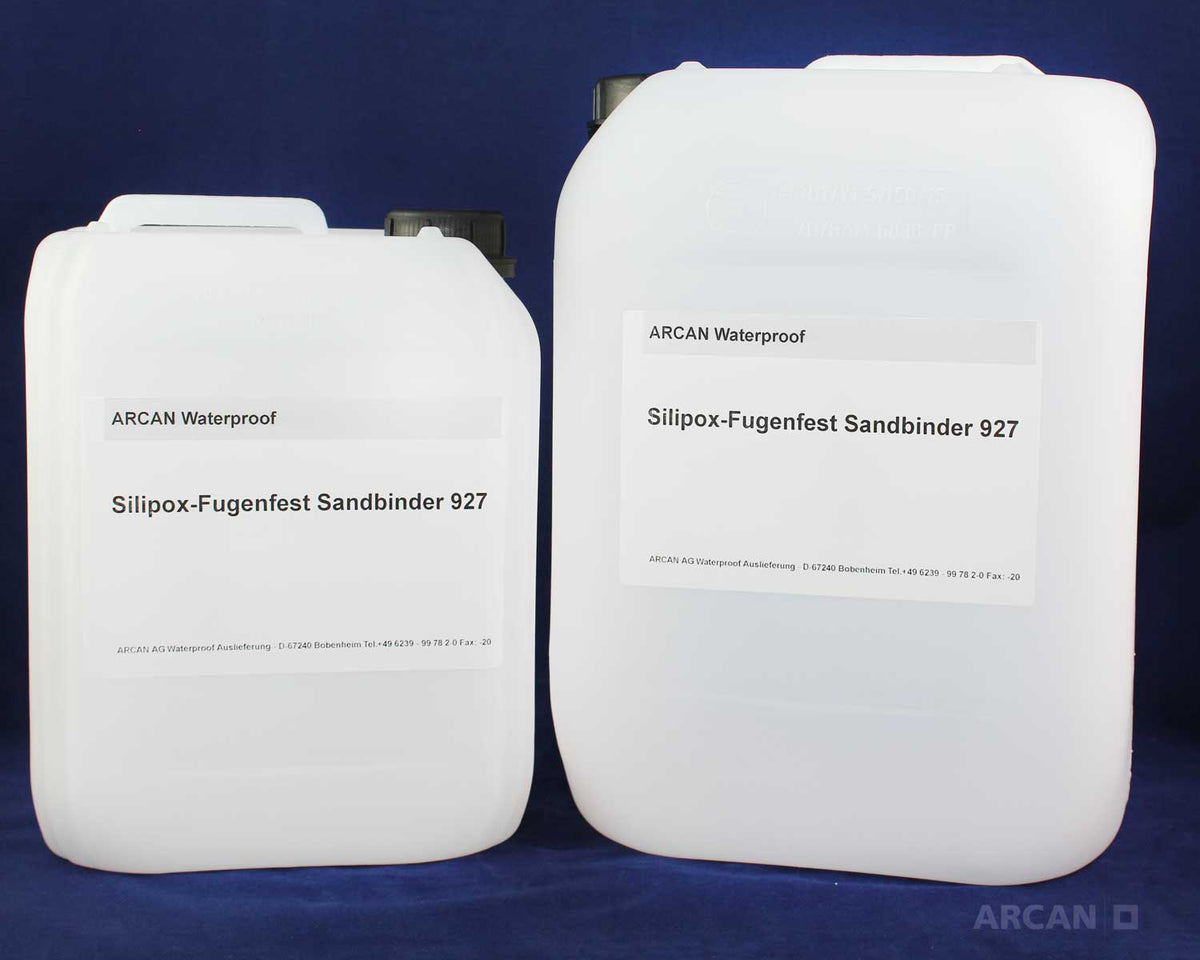 ARCAN Silox Sandbinder 927, 1,5 kg Pack, für hochfeste Pflasterfugenmörtel und Steinreinigung, in einem Mischbehälter.