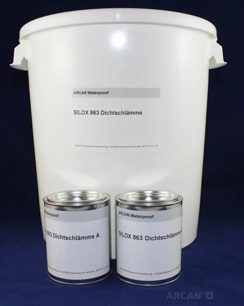 Silox Dichtschlämme 863 – in Farbe (blaugrün) universelle Abdichtungs- und Beschichtungsmasse (40 kg, grau)